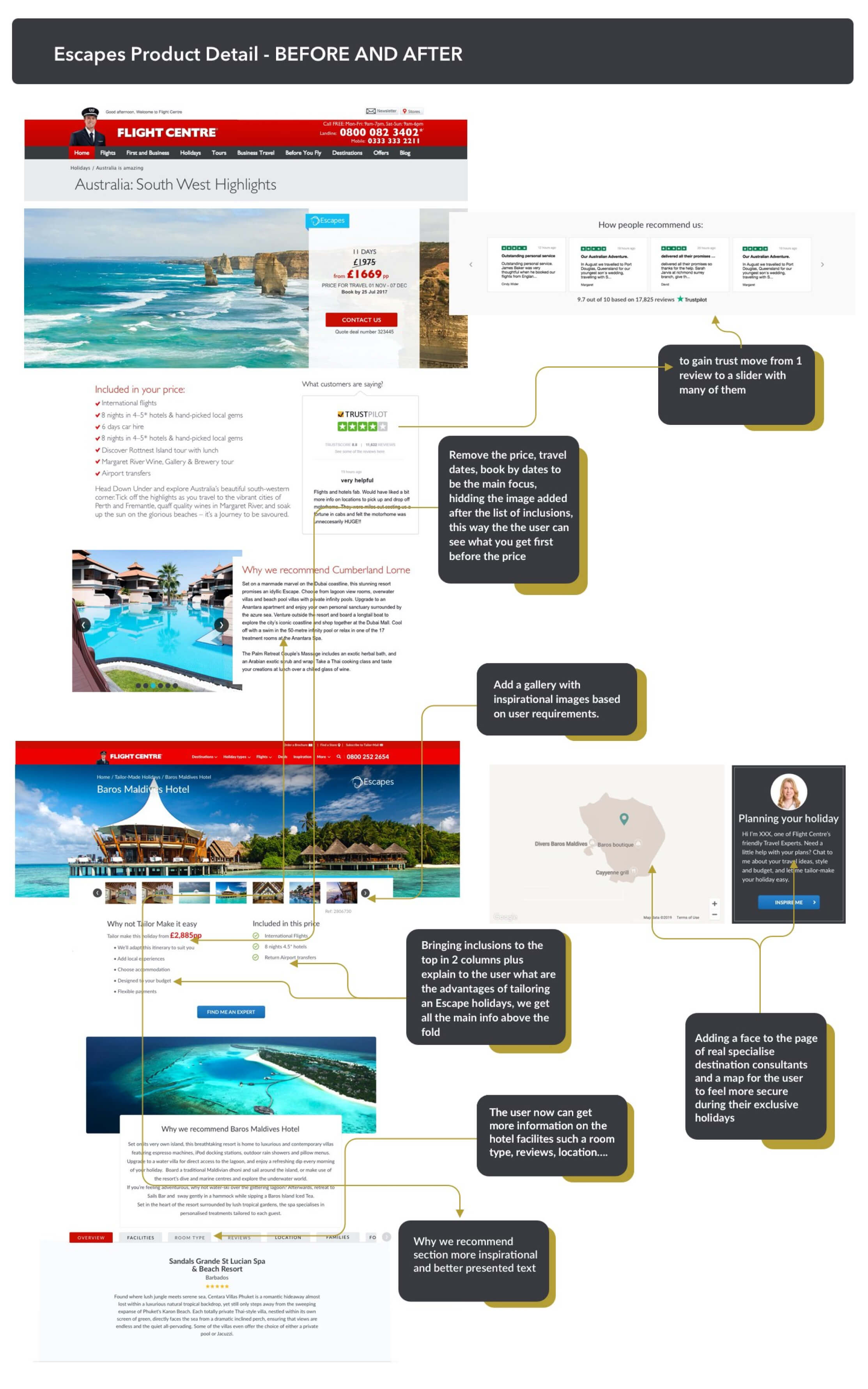 Grab showing amends done after UX Insights